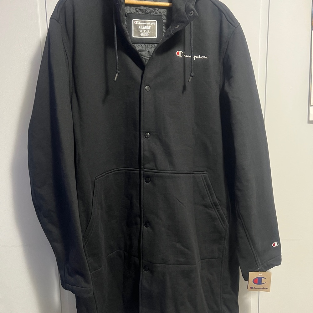 New! CHAMPION Long Winter Stadium Fleece Jacket Sizes Available in all sizes.